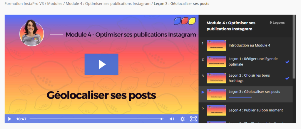 Extrait Formation Instagram