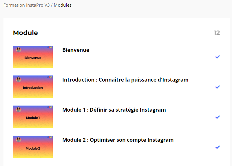 Formation Instagram